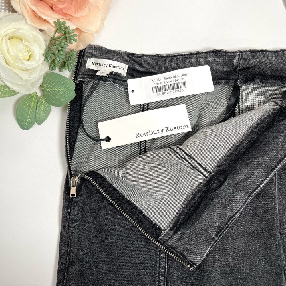 New Newbury Kustom denim black mini skirt - Picture 5 of 6